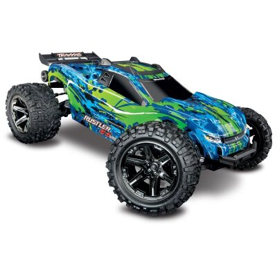 TRAXXAS Rustler 4x4 VXL grün/blau 1/10 Stadium-Truck RTR Brushless, mit TSM, ohne Akku und Ladegerät