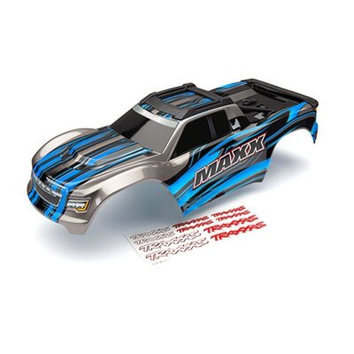 Traxxas Karo Maxx blau lackiert + Decal Sheet