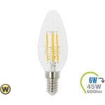 E14 LED Kerze 6W Filament Warmweiß 2700K 600lm (45W)