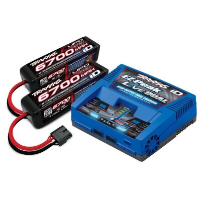 EZ-Peak Live Dual Lader 26A & 2x LiPo 6700mAh 4s 25C Set TRAXXAS mit iD, TRX2973G & 2x TRX2890X (EU-Version)