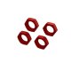 Aluminum Wheel Nut 24mm Red (4)