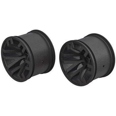 1/10 Monster Truck Front/Rear 2.8 Wheels 14mm Hex Black (2)