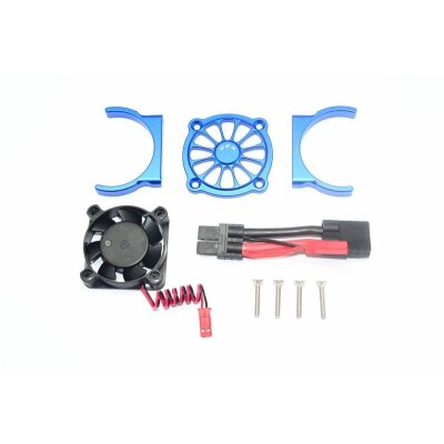 ALUMINUM MOTOR HEATSINK WITH COOLING FAN -9PC SET blue
