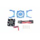 ALUMINUM MOTOR HEATSINK WITH COOLING FAN -9PC SET blue