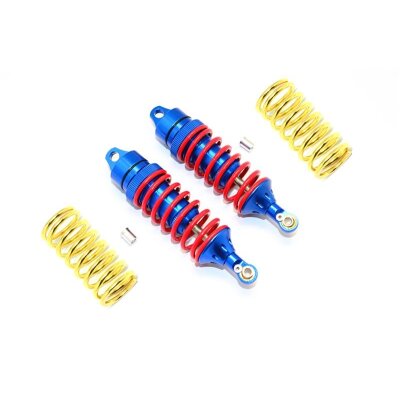 ALUMINUM FRONT/REAR ADJUSTABLE SHOCKS -6PC SET red