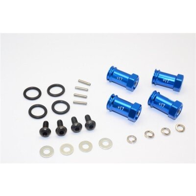 ALLOY HEX ADAPTOR(+17MM)-4PCS SET blue