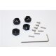 ALLOY HEX ADAPTOR (6MM THICK)-4PCS black
