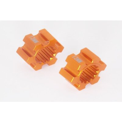 ALUMINIUM WHEEL HEX (13MM THICKNESS) - 2PCS orange