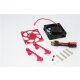 ALUMINIUM MOTOR HEATSINK WITH COOLING FAN - 1 SET red