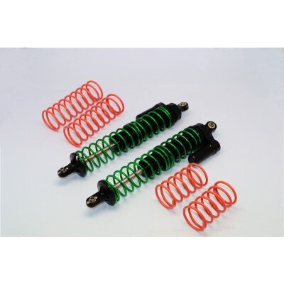 ALUMINIUM FRONT/REAR ADJUSTABLE SPRING  SHOCKS - 1PR green