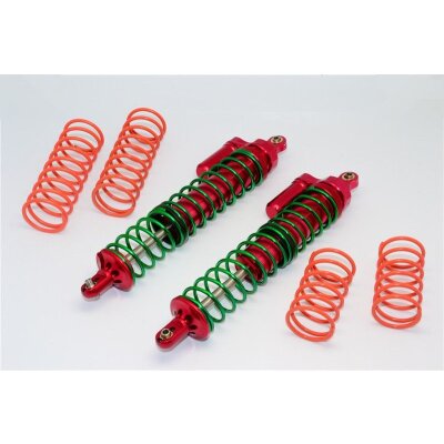 ALUMINIUM FRONT/REAR ADJUSTABLE SPRING  SHOCKS - 1PR green