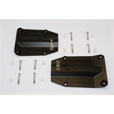 ALUMINIUM CENTRE SKID PLATE - 2PCS SET black