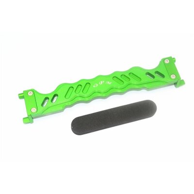 ALUMINUM BATTERY HOLD-DOWN -2PC SET green