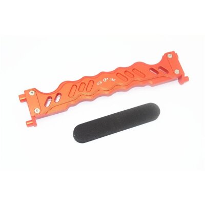 ALUMINUM BATTERY HOLD-DOWN -2PC SET orange