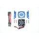 ALUMINUM MOTOR HEATSINK WITH COOLING FAN -9PC SET blue