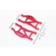ALUMINIUM FRONT / REAR LOWER ARMS -14PC SET red
