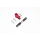 STAINLESS STEEL TIE ROD+25T ALUMINUM SERVO HORN -5PC SET red
