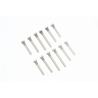 STAINLESS STEEL FRONT+REAR SUSPENSION SCREW PIN -12PC SET