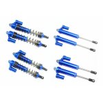 ALUMINUM FRONT+REAR L-SHAPE PIGGY BACK DAMPER -8PC SET blue