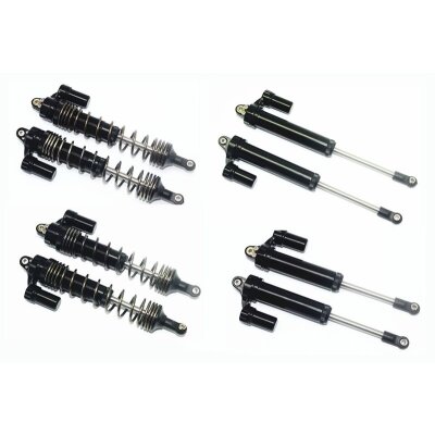 ALUMINUM FRONT+REAR L-SHAPE PIGGY BACK DAMPER -8PC SET black
