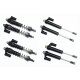 ALUMINUM FRONT+REAR L-SHAPE PIGGY BACK DAMPER -8PC SET black