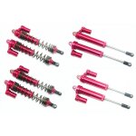 ALUMINUM FRONT+REAR L-SHAPE PIGGY BACK DAMPER -8PC SET red