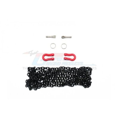 SCALE ACCESSORIES: METAL TOWING RINGS W/CHAIN CRAWLERS -7PCS