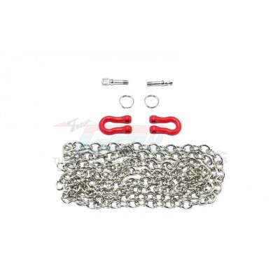SCALE ACCESSORIES: METAL TOWING RINGS W/CHAIN CRAWLERS -7PCS