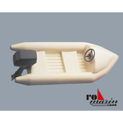 Schlauchboot mit Außenbordmotor-Atrappe 1:25