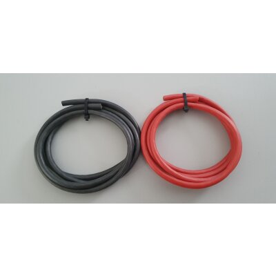 Silikonkabel 6mm 1 Meter rot / 1m schwarz