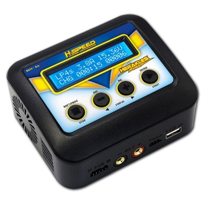 HSPEED Herakles MINI AC Ladegerät 60W LiPo/LiHV/LiFe/LiIon (2-4S), NiMh/NiCd (6-8S)