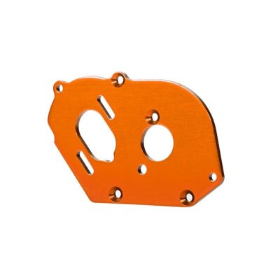 Motor-Platte 6061-T6 Alu orange-eloxiert (4mm dick) + Kleint