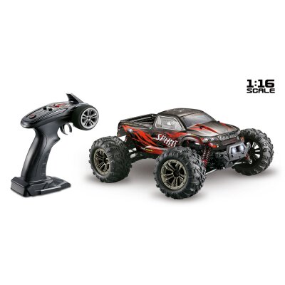 Absima 1:16 Green Power Elektro Modellauto High Speed Monster Truck "SPIRIT" schwarz/rot 4WD RTR