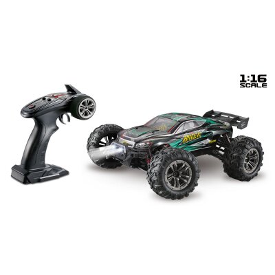 1:16 Green Power Elektro Modellauto High Speed Race Truck - Truggy "RACER" schwarz/grün 4WD RTR
