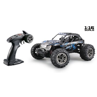 1:16 Green Power Elektro Modellauto High Speed Sand Buggy "X TRUCK" schwarz/blau 4WD RTR