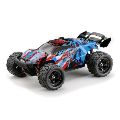 1:18 Green Power Elektro Modellauto High Speed Race Truck - Truggy "HURRICANE" blau 4WD RTR