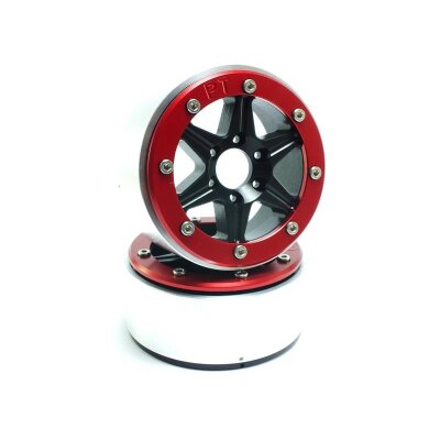Beadlock Wheels SIXSTAR schwarz/rot 1.9 (2 St.) ohne Radnabe