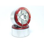 Beadlock Wheels SIXSTAR silber/rot 1.9 (2 St.) ohne Radnabe