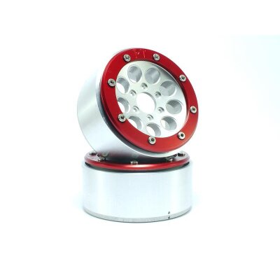 Beadlock Wheels GUN silber/rot 1.9 (2 St.) ohne Radnabe