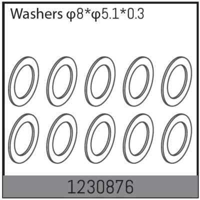 8*5.1*0.3 Unterlegscheibe (10 St.)