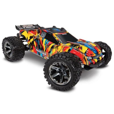 TRAXXAS Rustler 4x4 VXL Solar Flare 1/10 Stadium-Truck RTR Brushless, mit TSM, ohne Akku und Ladegerät