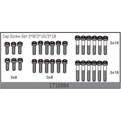 Zylinderkopfschraubenset 3*8/3*16/3*18