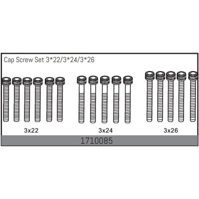 Zylinderkopfschraubenset 3*22/3*24/3*26