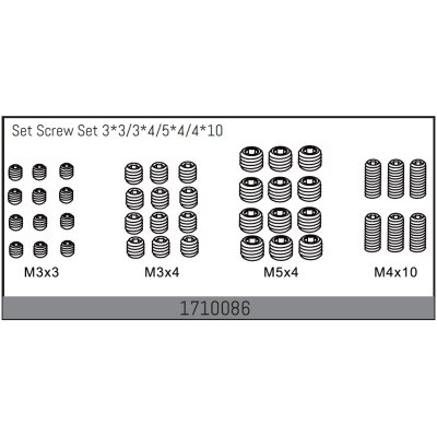 Madenschraubenset 3*3/3*4/5*4/4*10