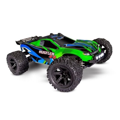 TRAXXAS Rustler 4x4 grün  RTR mit Akku +LED-Licht