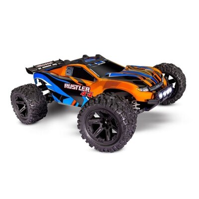 TRAXXAS Rustler 4x4 orange  RTR mit Akku +LED-Licht