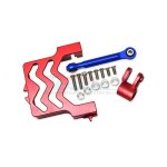 Alu Servobefestigung mit Servohorn und Lenkstange rot