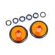 Wheelie-Bar-Räder 6061-T6 Alu orange eloxiert +KT