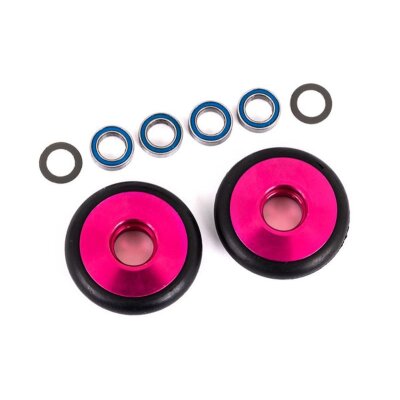 Wheelie-Bar-Räder 6061-T6 Alu pink eloxiert +KT