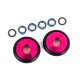 Wheelie-Bar-Räder 6061-T6 Alu pink eloxiert +KT